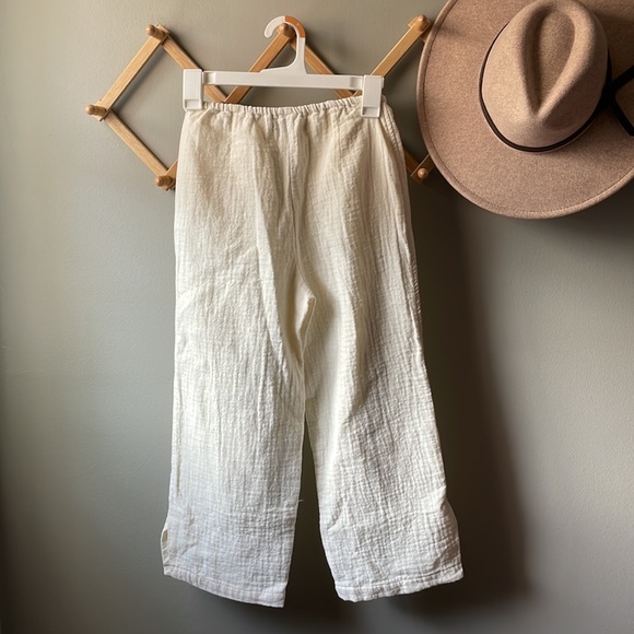 Zara Girls Cotton Blend Culottes in Cream - Picture 8 of 9